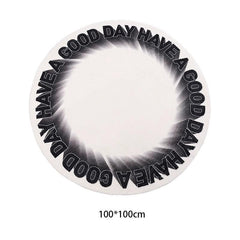 Letter Round Rug Gradient Plush Rug Soft Room Decor
