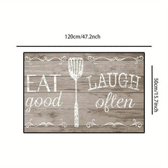 Kitchen Cutlery Pattern Runner Mat Non Slip Rug - 3 Sizes