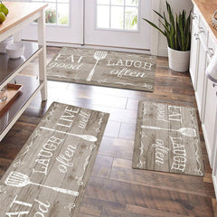 Kitchen Cutlery Pattern Runner Mat Non Slip Rug - 3 Sizes