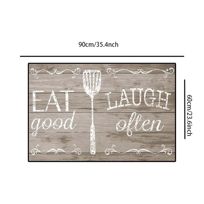 Kitchen Cutlery Pattern Runner Mat Non Slip Rug - 3 Sizes