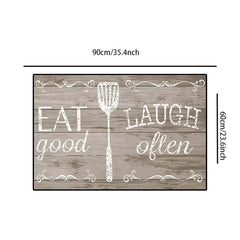 Kitchen Cutlery Pattern Runner Mat Non Slip Rug - 3 Sizes