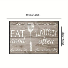 Kitchen Cutlery Pattern Runner Mat Non Slip Rug - 3 Sizes