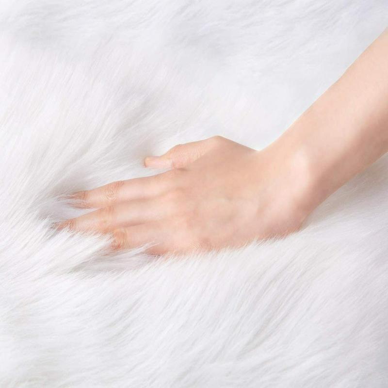 Faux Fur Chair Seat Cover Plush Rug Soft Area Rug For Bedroom