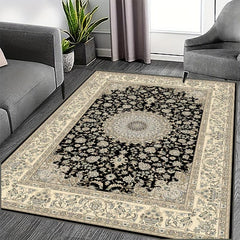 Vintage Persian Tribal Non Slip Backing Thin Rug for Dining Table Bedroom