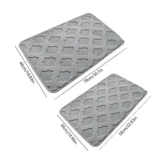 Geometric Embossed Floor Mat Soft Non Slip Bath Rug Solid Bath Mat