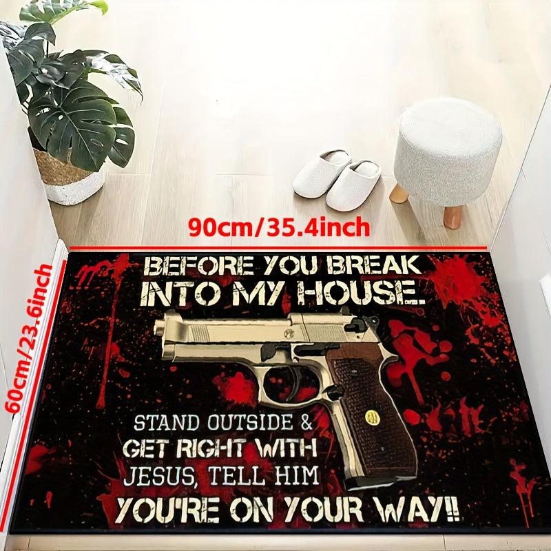 1Pc Pistol Door Mat Indoor Mat Non Slip Floor Rug Mat