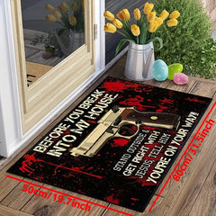1Pc Pistol Door Mat Indoor Mat Non Slip Floor Rug Mat