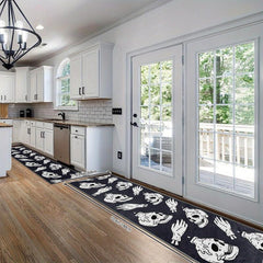 Soft Non-Slip Halloween Skull Rug for Laundry Room Hallway Kitchen Durable