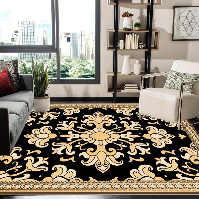 Oriental Floral Boho Area Rug Soft Non-slip Contemporary Floor Mat Home Decor