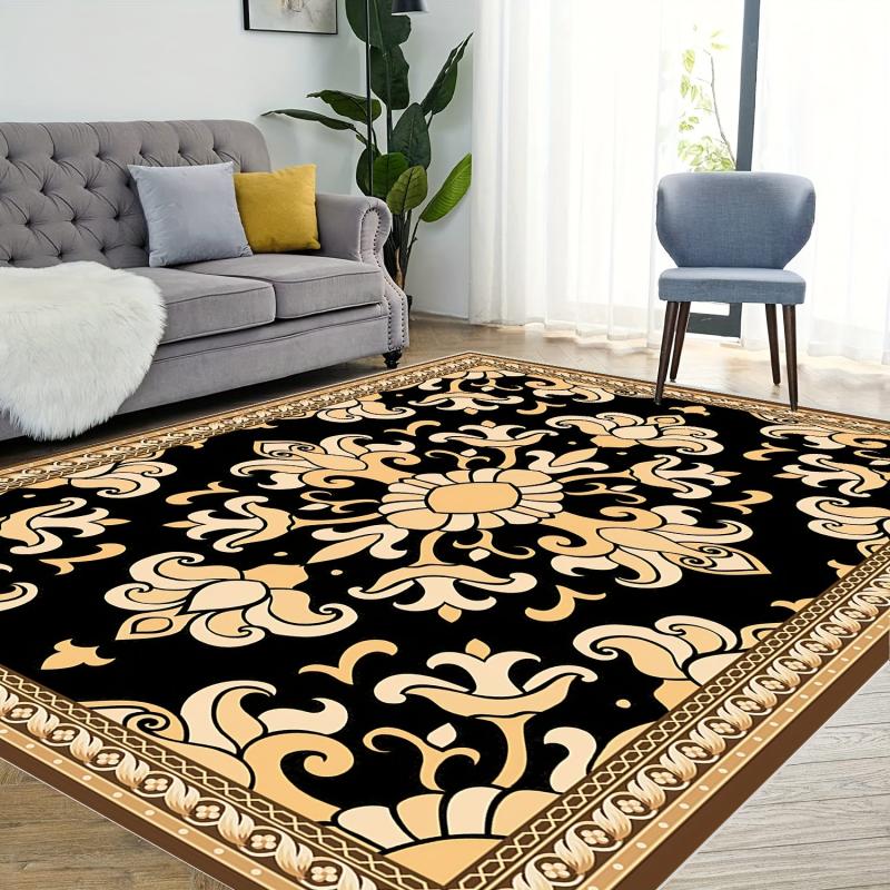 Oriental Floral Boho Area Rug Soft Non-slip Contemporary Floor Mat Home Decor