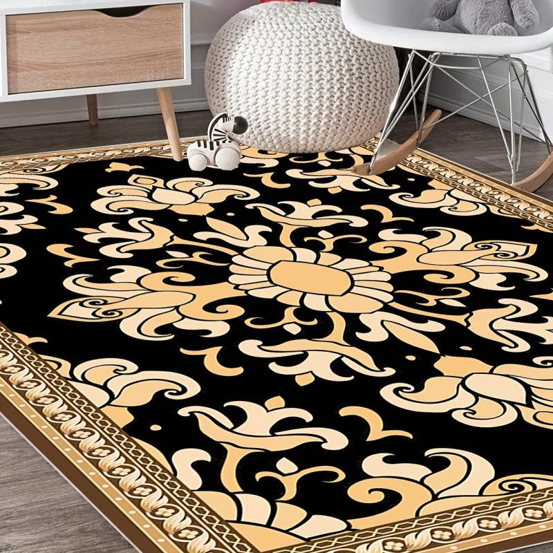Oriental Floral Boho Area Rug Soft Non-slip Contemporary Floor Mat Home Decor
