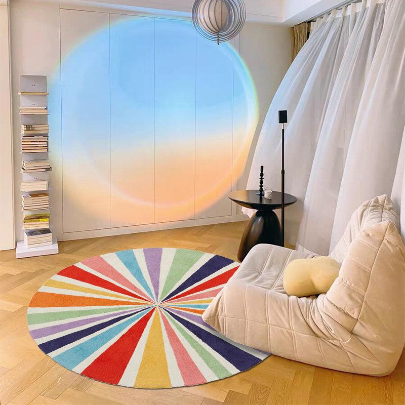 Rainbow Plush Carpet Fluffy Thick Floor Mat for Children's Room