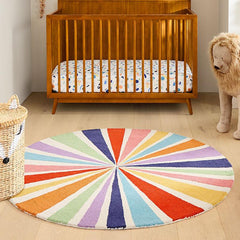 Rainbow Plush Carpet Fluffy Thick Floor Mat for Children's Room