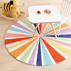 Rainbow Plush Carpet Fluffy Thick Floor Mat for Children's Room