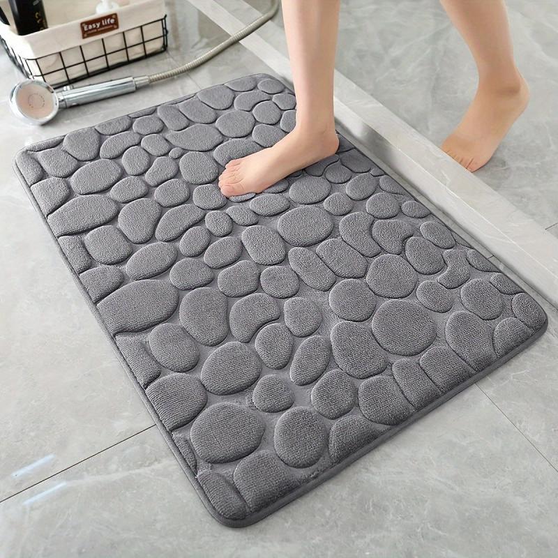 Stone Pattern Floor Mat Foot Massage Bathroom Rug Non Slip Absorbent
