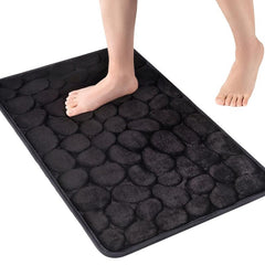 Stone Pattern Floor Mat Foot Massage Bathroom Rug Non Slip Absorbent