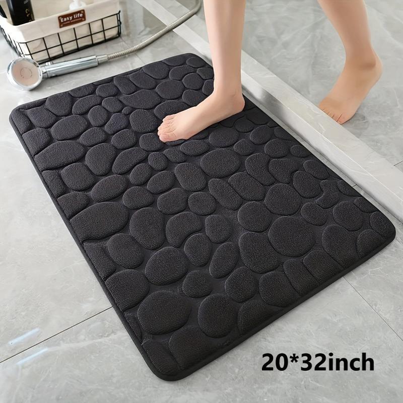 Stone Pattern Floor Mat Foot Massage Bathroom Rug Non Slip Absorbent