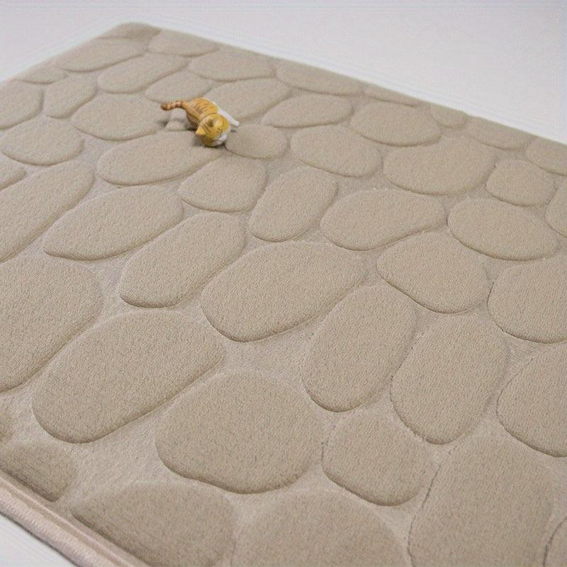 Memory Foam Bath Rug Cobblestone Bathroom Mat
