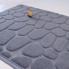 Memory Foam Bath Rug Cobblestone Bathroom Mat