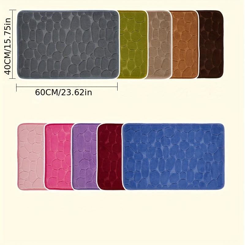 Memory Foam Bath Rug Cobblestone Bathroom Mat