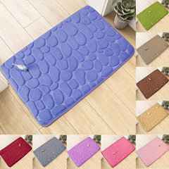 Memory Foam Bath Rug Cobblestone Bathroom Mat