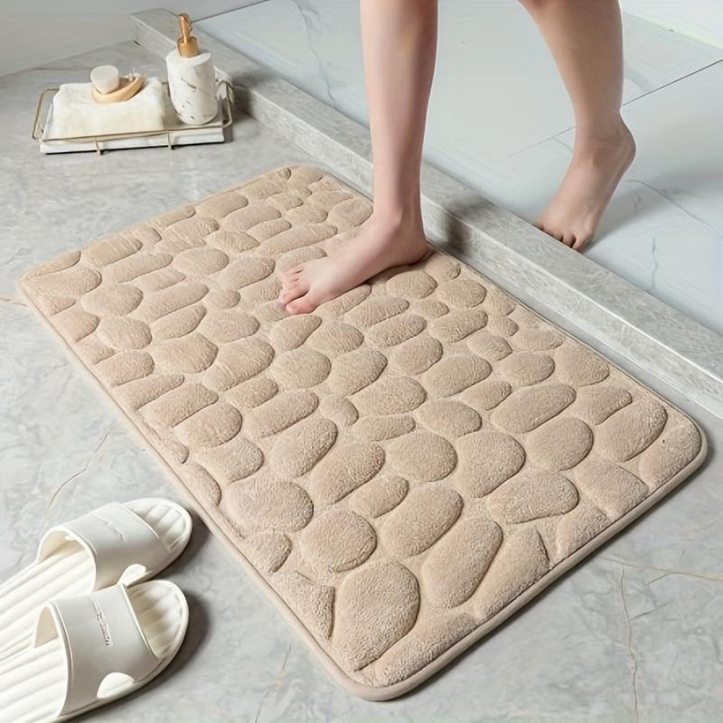 Memory Foam Bath Rug Cobblestone Bathroom Mat