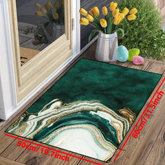 Modern Emerald Green Geometric Lines Area Rug