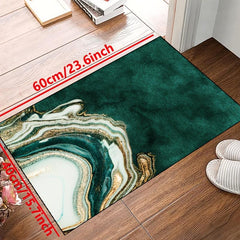 Modern Emerald Green Geometric Lines Area Rug