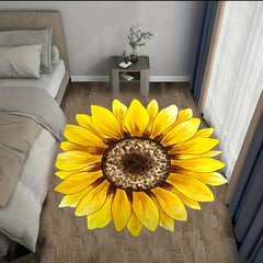 Irregular Sunflower Carpet Living Room Floor Mat Bedroom Entry Door Mat