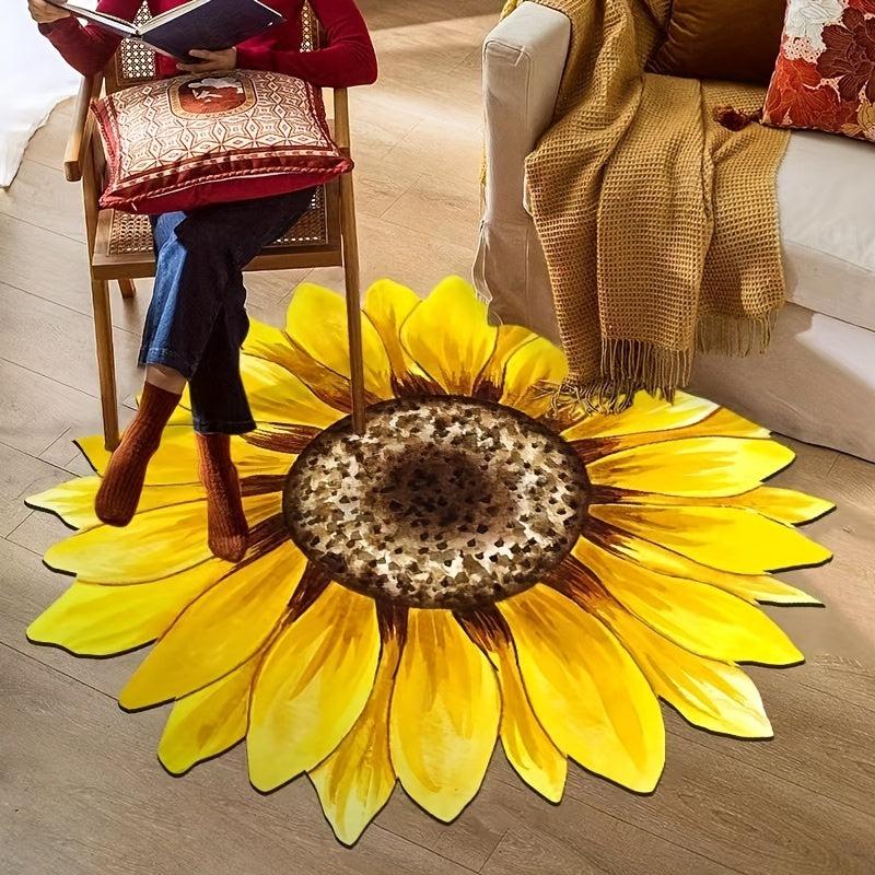 Irregular Sunflower Carpet Living Room Floor Mat Bedroom Entry Door Mat