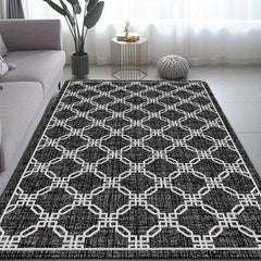 Geometric Pattern Shaggy Area Rug Non Slip Machine Washable