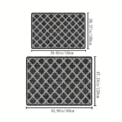 Geometric Pattern Shaggy Area Rug Non Slip Machine Washable