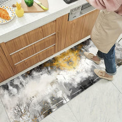 Soft Abstract Kitchen Mat Anti Slip Polyester Carpet Absorbent Bath Mat