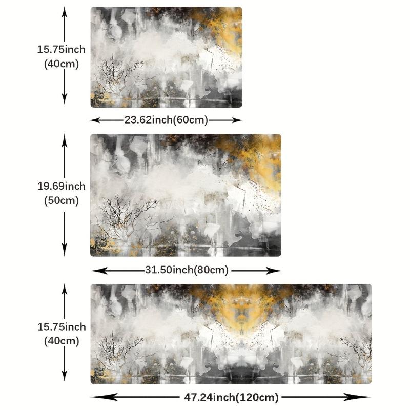 Soft Abstract Kitchen Mat Anti Slip Polyester Carpet Absorbent Bath Mat