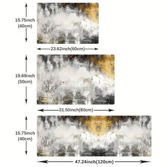 Soft Abstract Kitchen Mat Anti Slip Polyester Carpet Absorbent Bath Mat