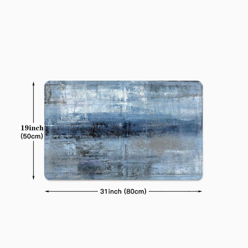 Modern Abstract Kitchen Rug Soft Anti Fatigue Comfortable Mat Non Slip Runner