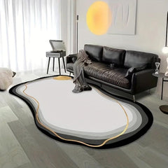 Cashmere Floor Mat Modern Line Ripple Print Rug Indoor Carpet Non Slip Mat