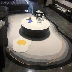 Cashmere Floor Mat Modern Line Ripple Print Rug Indoor Carpet Non Slip Mat