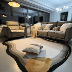 Cashmere Floor Mat Modern Line Ripple Print Rug Indoor Carpet Non Slip Mat