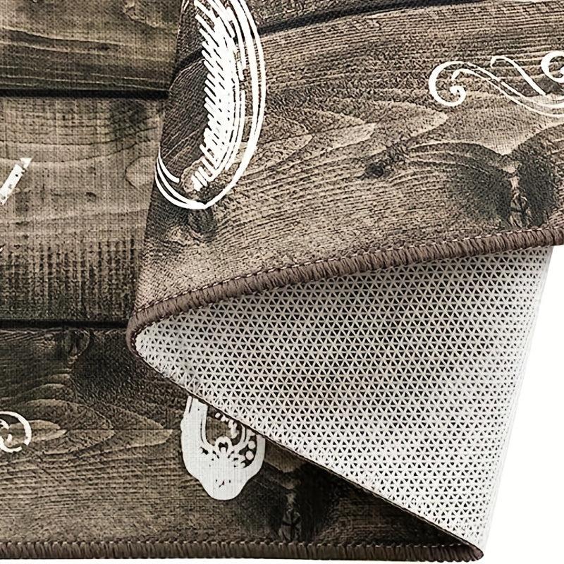 2pcs Farmhouse Kitchen Mat Set Non Slip Backing, Pattern Printed Kitchen Rugs