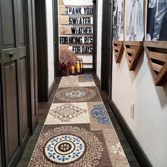 Modern Oriental Hallway Runner Rug, Non-Slip Washable Stair Carpet Runner