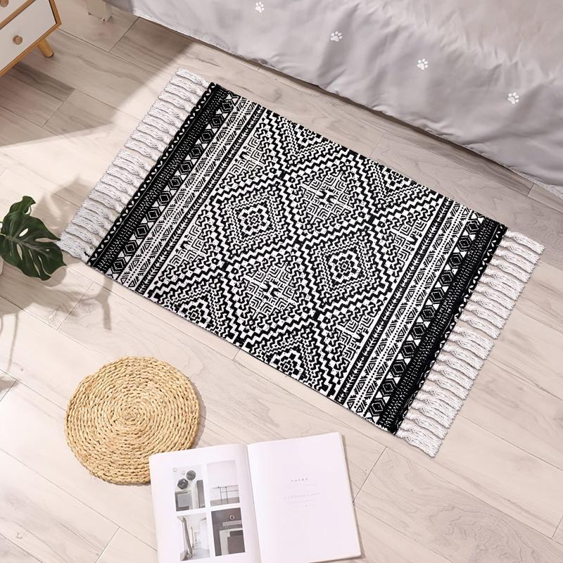 Bohemian Tassel Decor Indoor Mat Area Rug Throw Home Decor