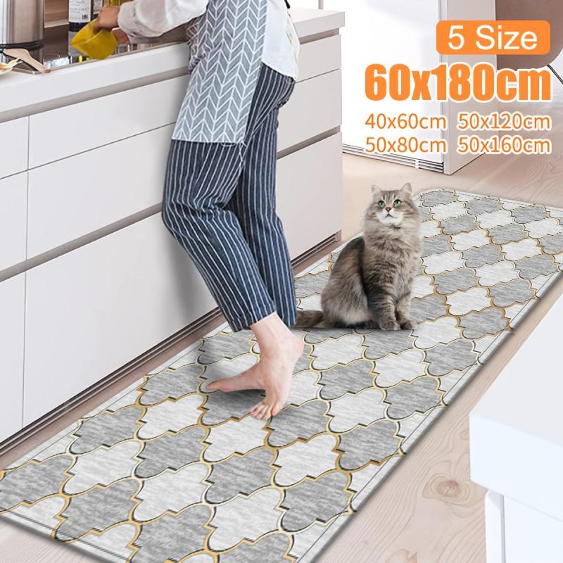 Vintage Kitchen Floor Mat Absorbent Non Slip Cushioned Stain Resistant