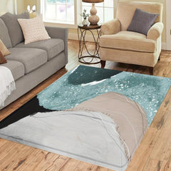 Marble Print Non Slip Shaggy Area Rug Soft Anti Fatigue Washable Carpet
