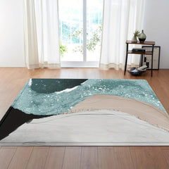Marble Print Non Slip Shaggy Area Rug Soft Anti Fatigue Washable Carpet