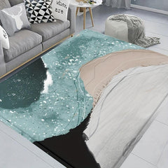 Marble Print Non Slip Shaggy Area Rug Soft Anti Fatigue Washable Carpet