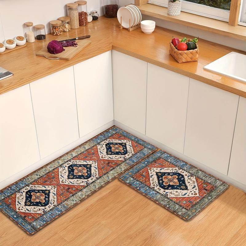 Vintage Boho Foam Mat Anti Slip Persian Carpet