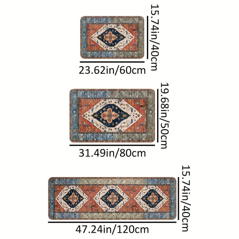 Vintage Boho Foam Mat Anti Slip Persian Carpet