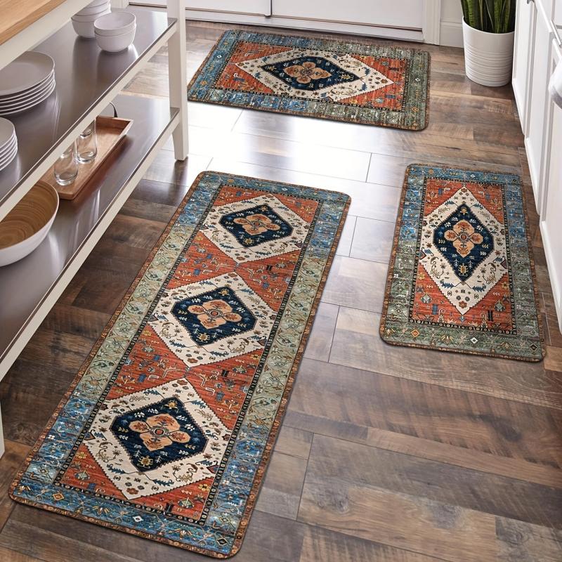 Vintage Boho Foam Mat Anti Slip Persian Carpet