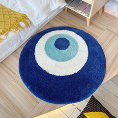 Evil Eye Circle Rug Plush Carpet Ultra Soft Fluffy High Halloween
